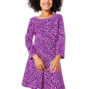 Lilly Pulitzer Jena Dress ‘My Favorite Spot’ Pink Leopard Print Kids Dress XL